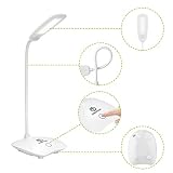 WenTop LED Schreibtischlampe,leselampe,100% natürliches Licht, portable tischlampe,3 Level Dimmer Touch Control, Energiespar-Tischlampe für das Studieren, Büro, kampieren oder reisen Ect. – weiß - 3