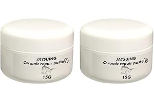 HIKAKA Réparation de fissures sur la céramique, kit de pâte de réparation de carreaux de céramique, colle d'agent de réparation de carreaux, colle pour carreaux de pâte céramique adhésif puissant (15g+15g)