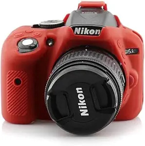 Silicon Cover for Nikon D5300 Camera Case, Professional Silicone Camera Case Cover Detachable Protective for Nikon D5300 - RED