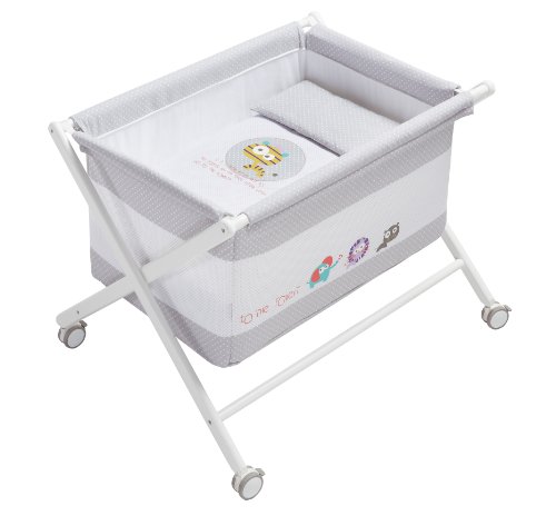 Petit Praia Crossed Wooden Bassinet (Grey)