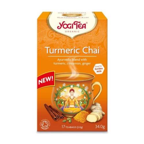 Yogi Organic Tea Turmeric Chai 17 Tea Bags 34g Blend with Turmeric, Cinnamon and Ginger (1)