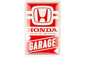Nostalgic-Art Plaque rétro, 20 x 30 cm, Honda AM – Garage – Idée cadeau pour fans de Honda, Official License Product (OLP), en métal, design vintage
