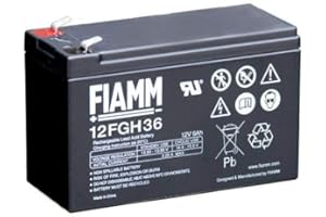 FIAMM COMPONENTI ACCESSORI S.P.A Fiamm Batteria Serie FGH 12V Alimentazione di emergenza UPS Collegamento Faston 187 piatta di 4,8 mm (12FGH36 Amperaggio 9 Ah)