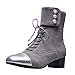 Produktbild MYMYG Stiefeletten Damen Freizeit Square Head Flache Schuhe Rutschfeste Lace-Up Short Tube Martin Stiefel Kurzschaft Wildleder Stiefel Flache Freizeitschuhe Martin Boots