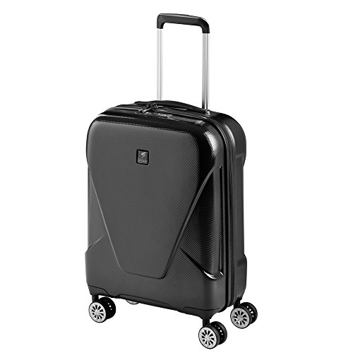 Nuevo Kabinenkoffer Ryanair 55x40x20 cm SULEMA, Handgepäck, leichter, stabiler und widerstandsfähiger Trolley aus ABS mit vier 360º drehbaren Doppelrollen und TSA-Schloss ... (Schwarz, 55)