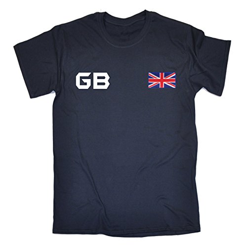 Funny Novelty - Great Britain Supporter Games Team British Fan Tee GB Flag Sports Jersey White Logo