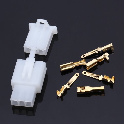 TOOGOO(R) 1 Set 3 polig Stecker Steckverbinder Flachstecker 2.8mm Motorrad Roller Auto - 3