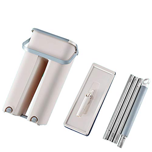 Preisvergleich Produktbild CHshe®--C15 Professioneller Mikrofasermopp, Combi Clean-Bodenreinigungsset, Aluminium-Mopprahmen Und Teleskopgriff, 1X Eimer, 1X Besen, 2X Tuch (Mehrfarbig)