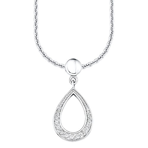 s.Oliver Damen-Kette mit Anhnger 925 Silber rhodiniert Zirkonia wei 45 cm s.Oliver Damen-Kette mit Anhnger 925 Silber rhodiniert Zirkonia wei 45 cm