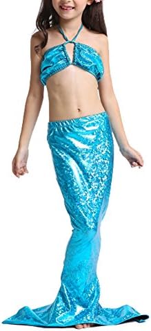Huicai Girl Mermaid Slim Fishtail Set of 3 Cute Cartoon Princess Fishtail Swimsuit