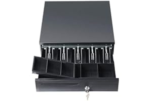 SIKY 12V Cash Till Drawer, Cash Register Drawer RJ11 Insert, Money Till Drawer with 5 Bills 5 Coins Tray Removable Insert for Small Business/Shop/Supermarket/Store Cash Storage