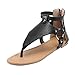 Produktbild SHE.White Damen Sandalen Flache Knöchel Schnalle Zehentrenner Flip Flop Sommerschuhe Leder Beiläufig Rom Solide Hohl Out öffnen Zehenreißverschluss Sandalen flach Mit Schuhen
