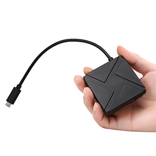 IVSO® New SuperSpeed USB 3.1 Type C 4 Port Hub Adapter USB ladestation Ladegerät Ladestation Ladedock für Apple The new MacBook (2304×1440) 12 Zoll Notbook , Chromebook Pixel 2015, MSI Gaming Notebooks,Surface Pro 4 Tablet PC etc ,Schwarz - 2