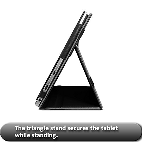 Lenovo MIIX 320 Hülle Case -Infiland Slim Fit Folio PU-lederne dünne Kunstleder Schutzhülle Cover Tasche für Lenovo MIIX 320 25,65cm (10,1 Zoll HD IPS Touch) 2in1 Tablet (Tablet und Tastatur sind nicht entgehaltet,mit Auto Schlaf / Wach Funktion)(Schwarz) - 7