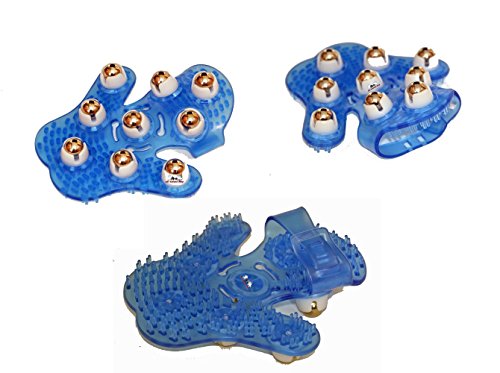 Massage Handschuh von all-around24 mit 9 Magnetkugeln auch mit Massage Öl zu verwenden Massager