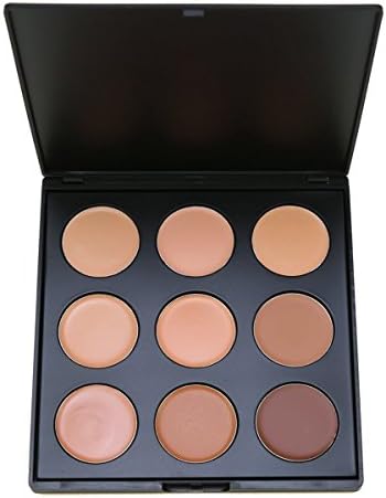 Makeup Concealer Palette,VONISA 9 Color Camouflage Cream Contour Kit Face Blemishes Contouring Face Blemish Highlighting Make Up Bronze Conceal Beauty Cosmetics Cheek Foundation Contour Pallet Set (1)