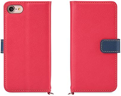 Apple iPhone 7/8 Case, Casemania Leather Wallet Case Protector Flip Cover with Kickstand Card Holder Card Slots Red PU Leather for iPhone 7/8 (Red)