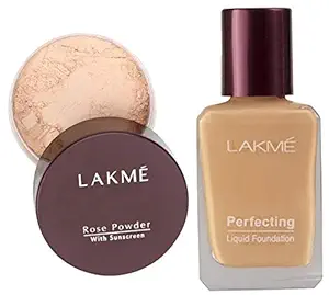 Lakme ? Rose Face Powder, Soft Pink, 40g And Lakme ? Perfecting Liquid Foundation, Pearl, 27ml