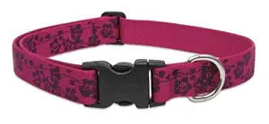 Lupine 1-Inch Wide Adjustable Collar for X-Large Dogs, Fits 25 to 31-Inch Neck Size, Plum Blossom