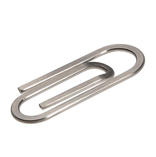 Preisvergleich Produktbild kingken, 1 Stück, Edelstahl, Büroklammer mit Clip (Silber)