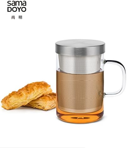 Tasse à thé avec passoire à thé, couvercle et 500 ml-transparent-sAMADOYO