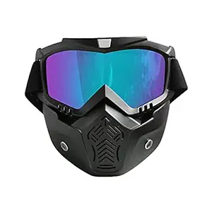 Ramanta Storm Trooper Detachable Goggles Nose Face Mask for All Bikes/Outdoor (Rainbow, 1 PC)