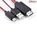Price comparison product image REALMAX® 2m Micro USB to HDMI Cable Adapter MHL for HTC One, Sony Xperia, LG To 1080P HDTV connection (Red)