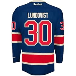 Reebok Henrik Lundqvist York Rangers Premier Tercer Jersey NHL Réplica, Azul