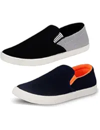 Tempo Men's Combo Pack of 2 Loafers (SLV-Grey/SLV-ORNG)