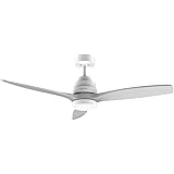 Cecotec - Ventilatore da soffitto EnergySilence Aero 5200, design bianco. 40W, diametro 132 cm, motore DC, luce LED, 6 veloci