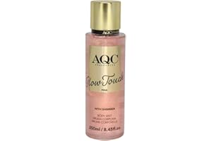 AQC Glow Touch Spray per il Corpo, Viso, Capelli Glitter, Bruma Corporale con Brillantini, Set di 3 Fragranze, 250ml, Viola/Rosa/Oro - Amami BEAUTY (Pink)