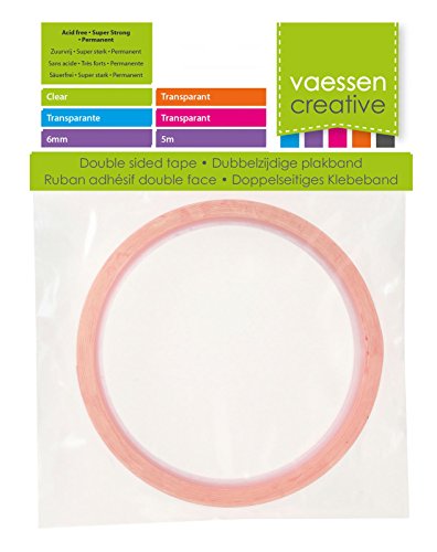 Vaessen Creative 3112-002 Doppelseitiges Klebeband – transparent – 6 mm x 5 m, Plastic, 9.2 x 9.2 x 0.6 cm - 2