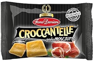 REGGIANA DISTRIBUTORI Croccantelle Bruschette Schiacciatine FORNO DAMIANI Aperitivo Salato all'Italiana - Scatole da 25 Pezzi - (Prosciutto)