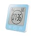 Produktbild NAttnJf Thermometer Hygrometer Wecker Digitale Dusche Uhr Dusche Wand Saugnapf Stand Countdown Temperatur Luftfeuchtigkeit Bad Digitaluhr Blau