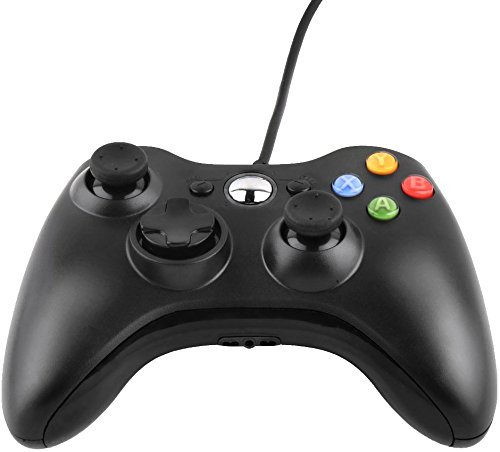 JAMSWALL Xbox 360 Controlador de Gamepad  Mando para PC Windows XP 7 8 10  Negro 