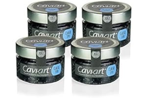 Cavi-Art Algen-Kaviar schwarz - 4 x 100g | veganer Kaviar, Feinkost