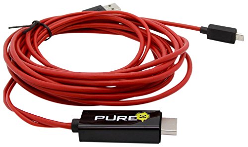 Pure² - 4 Meter flexibles Full HD MHL Adapter Kabel Micro USB auf HDMI 1080p HDTV - 8-Kanal digital Audio 7.1- Adapter wie EIA2UHUN - passend für HTC ONE - Samsung Galaxy Note N7000 / i9220 / Galaxy S2 i9100 / LTE / Samsung S2 Plus I9105P / Galaxy Nexus i9250 / i997 Infuse 4G / HTC Flyer / HTC Evo 3D / HTC ONE S & X / Sony Xperia
