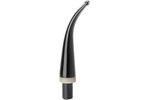 OLD FOX MUXIANG Bent Pipe Stem Replacement Mouthpiece Fit 9mm Filters for Briar, Ebony Tobacco Pipe