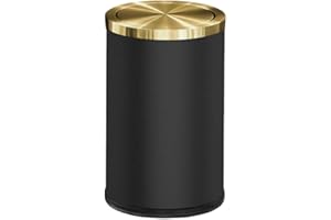 lmoikesz Wide Application Stainless Steel Trash Can - Kitchen And Bathroom Trash Cans Garbage Bin Neat Look Odorless Modern, 9L Black Gold