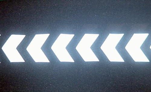 IRON ON REFLECTIVE SILVER / WHITE CHEVRONS TAPE