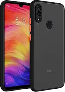 Indiacase Smoke for Redmi Note 7 Pro Case, Poly-Chromatic Independent Button Matte Finish Back Shockproof Protective Anti Scratch Cover Case Designed for Redmi Note 7 Pro (Black)