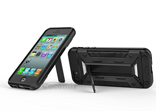Cocomii Transformer Armor iPhone SE 5S 5C 5 Funda NUEVO  Robusto  Superior Incorporado Cartera Soporte Antichoque R  gido Caja  Militar Defensor  Cuerpo Completo Doble Capa S  lido Case Carcasa   NEW  Heavy Duty  Premium Built-in Multi Card Holder Kickstand Shockproof Hard Bumper Shell  Military Defender  Full Body Dual Layer Rugged Cover for Apple iPhone SE 5S 5C 5  T Red 