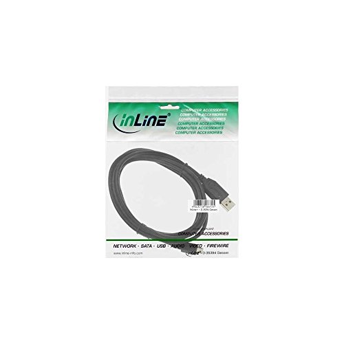 InLine Micro-USB 2.0 Kabel – USB-A Stecker an Micro-B Stecker – schwarz – 3m, 31730 - 3