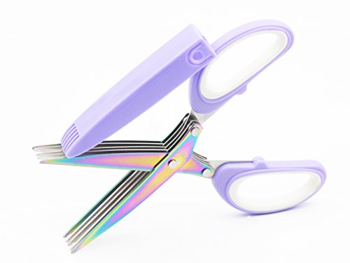 Kräuterschere, Küchenschere mit fünf 7.6-cm Klingen, inklusive Messerabdeckung