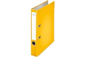 ‎LEITZ Leitz Centra 231133 Standard-Ordner (grauappe RC, mit PP-Folie kaschiert, A4, 5,2 cm Rückenbreite, Chromos) gelb