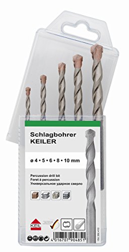 KEIL Schlagbohrersortiment KEILER 5-teilig, Ø 4,0 / 5,0 / 6,0 / 8,0 / 10,0 mm, in Multipack, 150 350 410