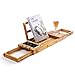 Produktbild GX&XD Premium Bambus Badewanne Caddy Tray Badewanne Stand Mit Buch und Wein Halter Bad Regal Mit der erweiterung der Seiten Wasser & mehltau resistent-A
