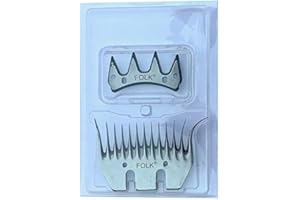IKIMI Kit de cuchillas y peines 5U83-83 mm recto para Esquilar Ovejas de la marca Folk universal compatible con todas las esquiladoras ovino lana oveja (1, 83 mm curvo)