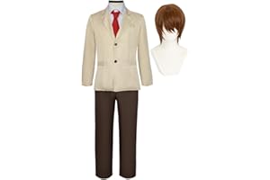 Tongyundacheng Death Note Cosplay Costume Light Yagami Cosplay Outfit School Uniform Suit for Halloween Party