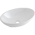 Milano Altham - Modern White Ceramic Oval Countertop Bathroom Basin Sink - 520mm x 320mm